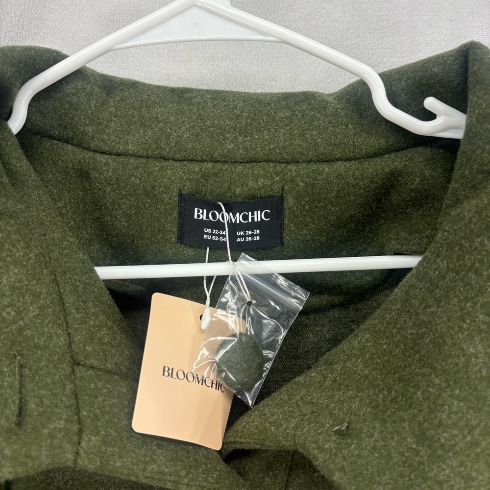 BloomChic Green A Line Button Jacket Flared Sleev… - image 7